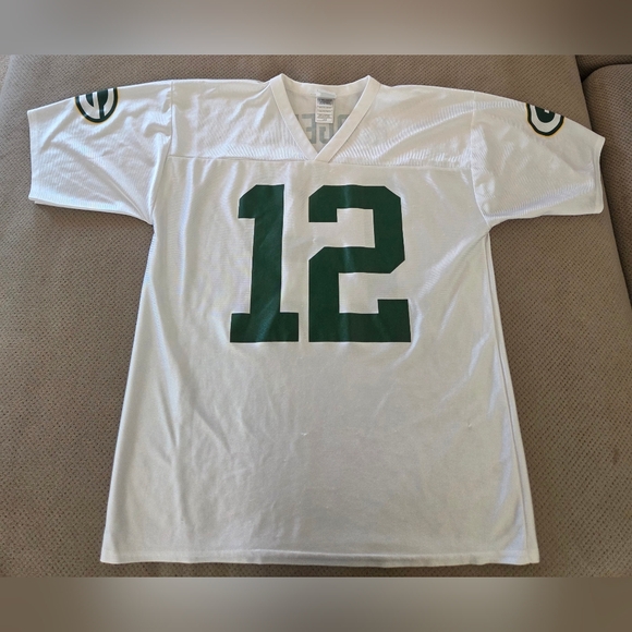 Nfl Aaron Rodgers Packers  White Jersey #12 100% POLYESTER Preowned - Picture 2 of 16